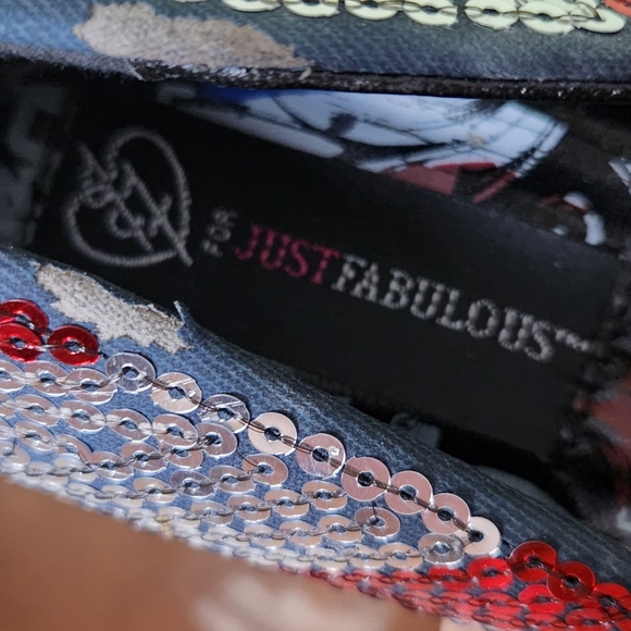 Just Fabulous UK Flag Sequined Heels Size 9 - Picture 3 of 9